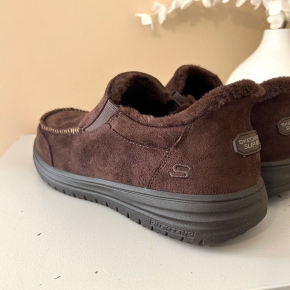 New! SKECHERS SLIP-INS Relaxed Fit MURETTE - SCOFIELD Comfort Shoe Brown Size 9 - Picture 9 of 14